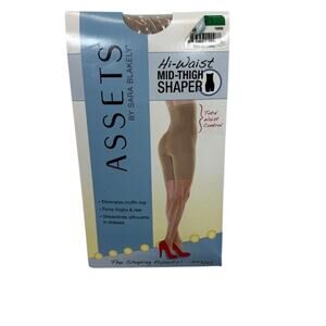 Spanx Assets by Sara Blakely Hi-Waist Mid-Thigh Shaper Nude Waist Control Sz 3